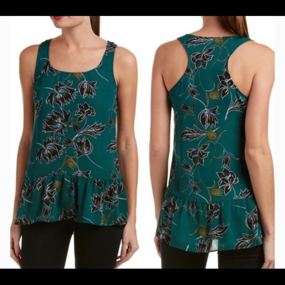 3/20 Cabi Zoe Blouse Top Green Black Floral